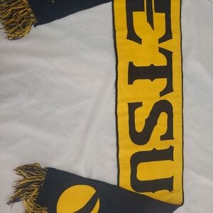 Yellow and Black Scarf with Bold Lettering